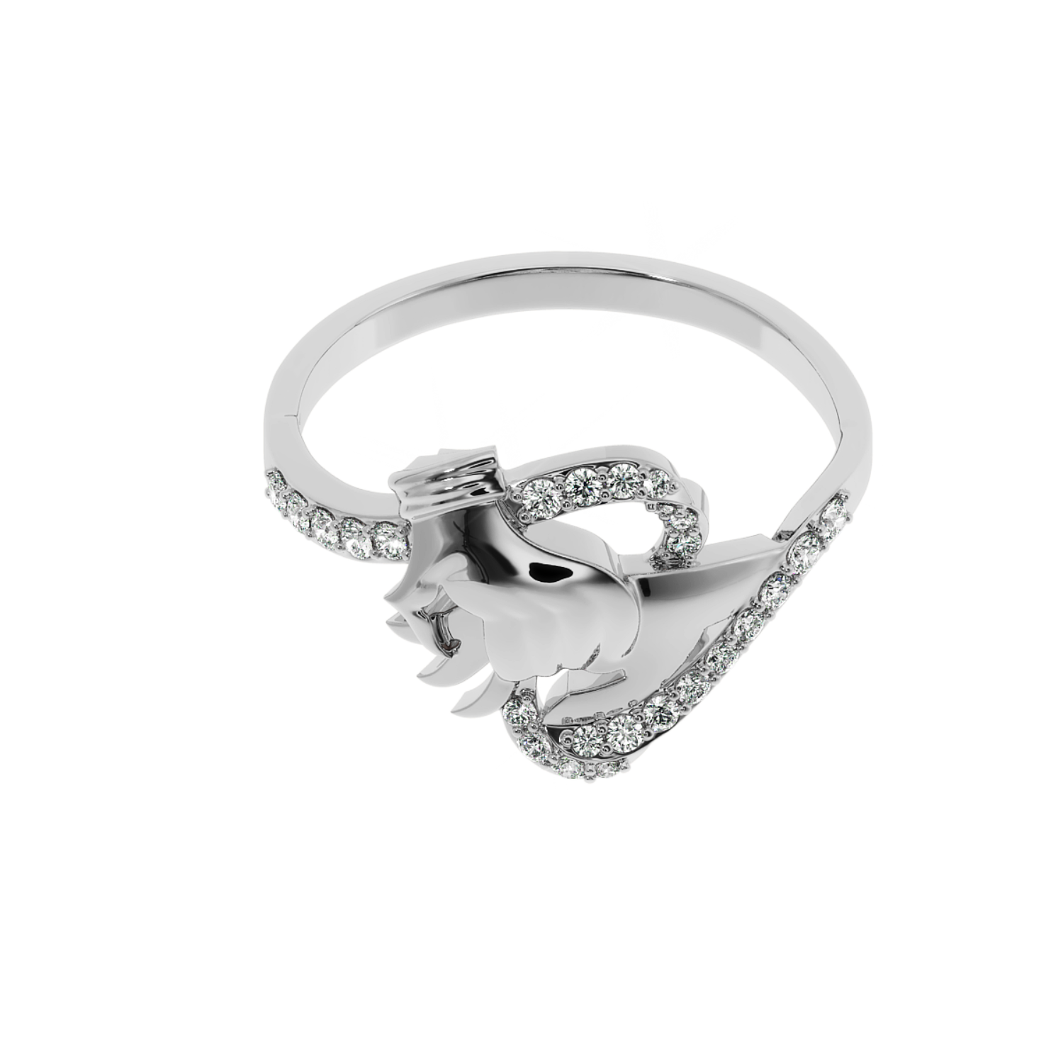 0.21ct Lab Diamond Rope & Hands Ring 14K YG